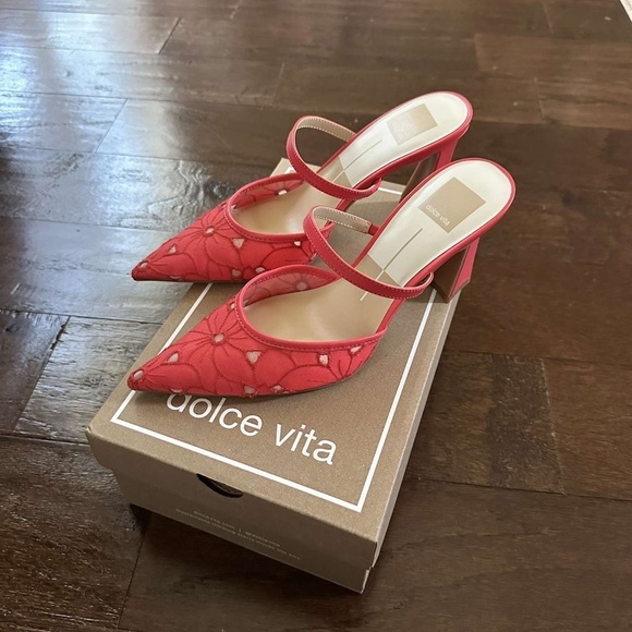 DOLCE VITA- Nalini Floral heels. 7.5, women’s. Coral, gorgeous! Brand new - Picture 12 of 14
